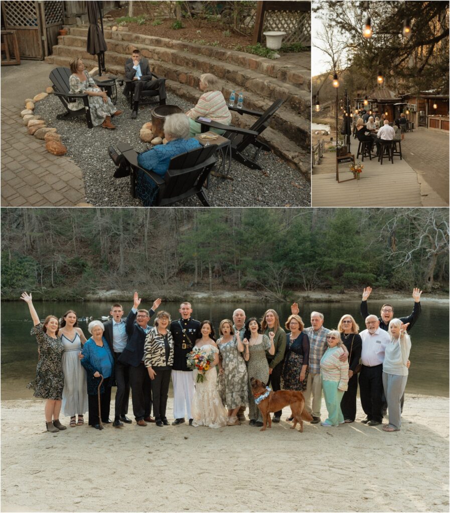 Candid wedding family moments at a small elopement in North Carolina